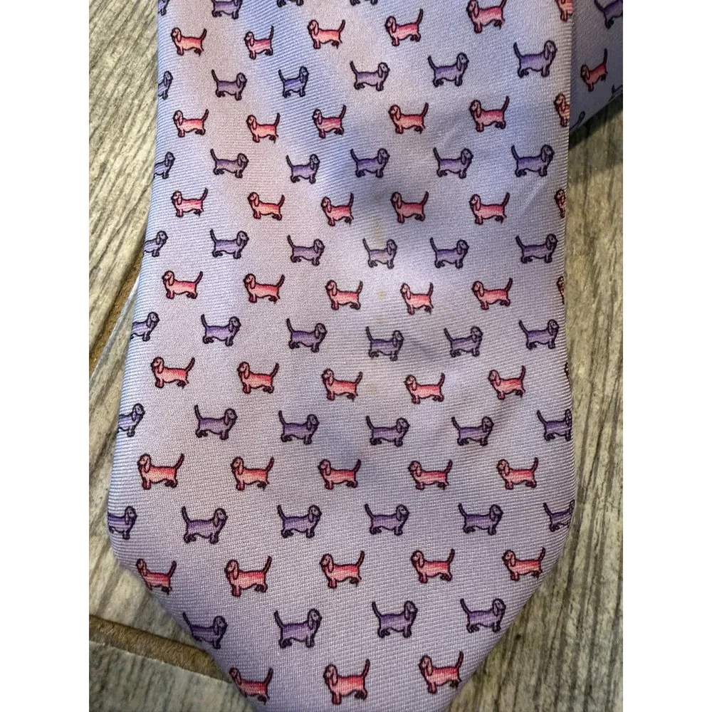 Zadi Andrews Ties 100% Silk Neck Tie Novelty Necktie Weiner Dog Italy‎ Italian